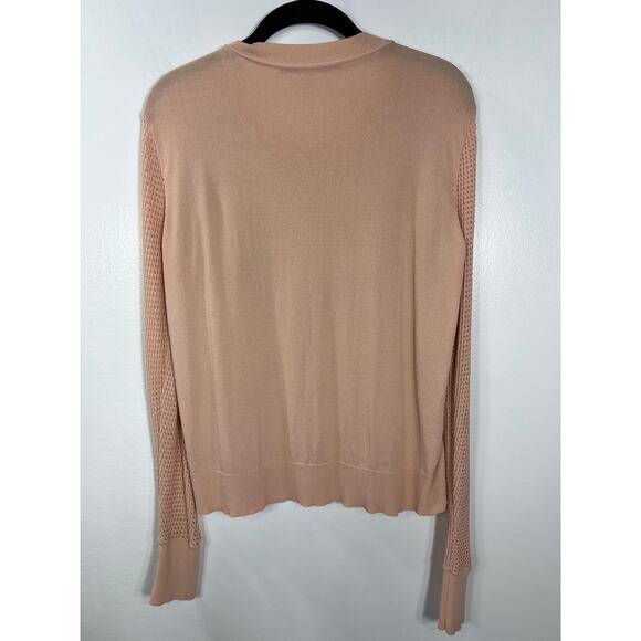 Diane Von Furstenberg Jordana Pink Peach Lace Knit Sweater Blouse Classy Elegant - Picture 5 of 9
